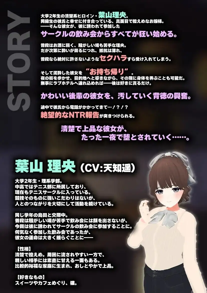 联谊会NTR模拟器 俺の彼女はサークルの飲み会でお持ち帰りなんてされない。PC端 AI汉化更新版 预览图