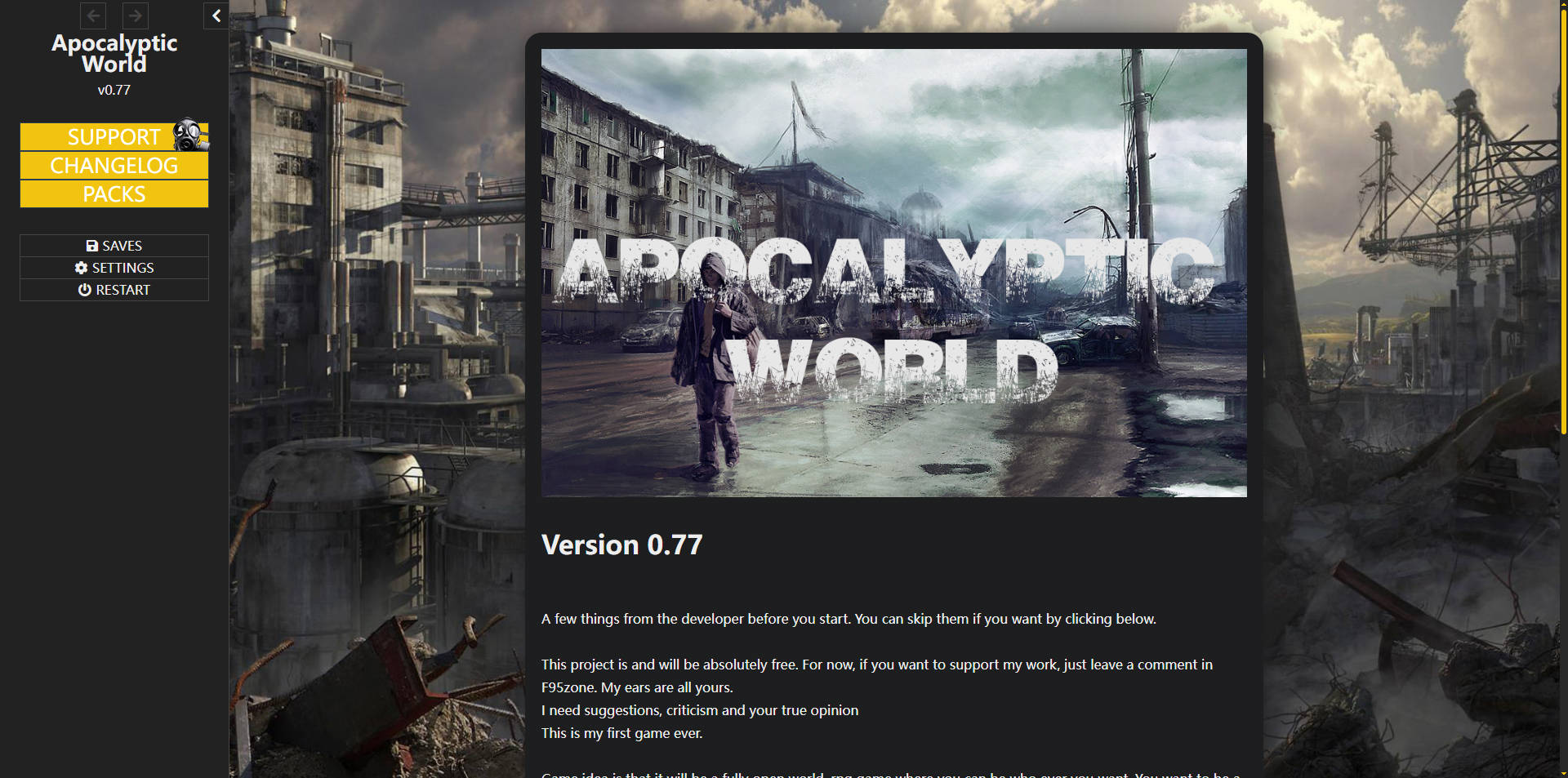 末日世界/Apocalyptic World v0.78 浏览器汉化 PC端 汉化版 预览图