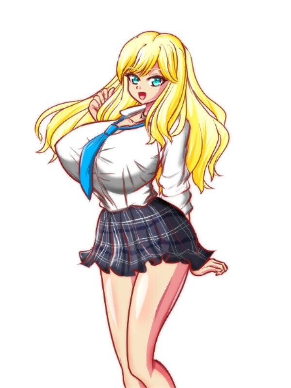 Live2D 角色造型JK辣妹母乳孕化 对身为母乳体质、金发角色造型的辣妹JK，虽被足球部帅哥告白却与我成为炮友，通过榨乳乳首养成、题材进行横刀夺爱并使其怀孕的剧情游戏 PC端 AI汉化更新版 预览图