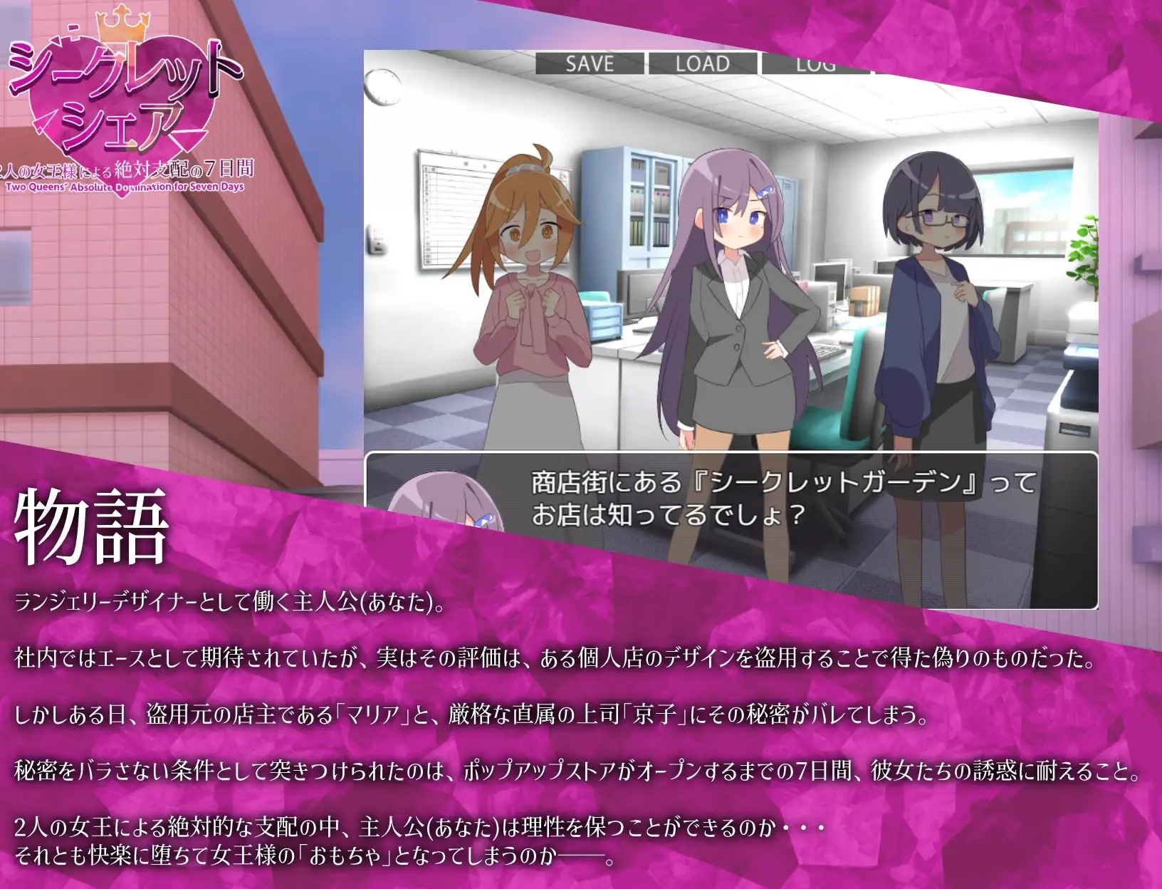 新作[探索SLG/巨乳/爆乳] 秘密共享～两位女王的绝对支配的7天～ シークレット・シェア〜2人の女王様による絶対支配の7日間〜 PC端 AI汉化更新版 预览图