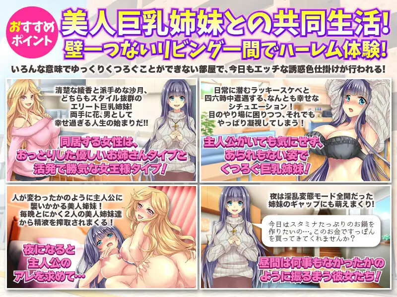 和大胸姐妹同居（角色造型姉妹と採精同棲生活 自由行動やりこみRPG）V1.0 内嵌AI汉化版 双端 预览图