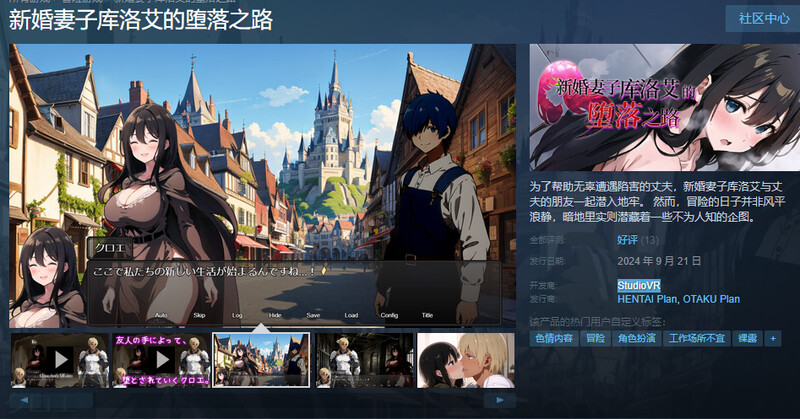 地牢肉鸽RPG/战斗RPG/AI生成/2C 新婚伴侣库洛艾的堕落之路（新妻クロエが堕ちるまで）V1.0 STE PC端 预览图